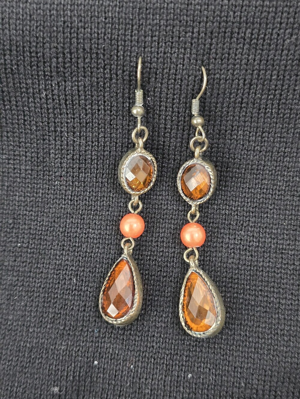 Elegant Orange Teardrop Dangle Earrings - Women's Jewelry